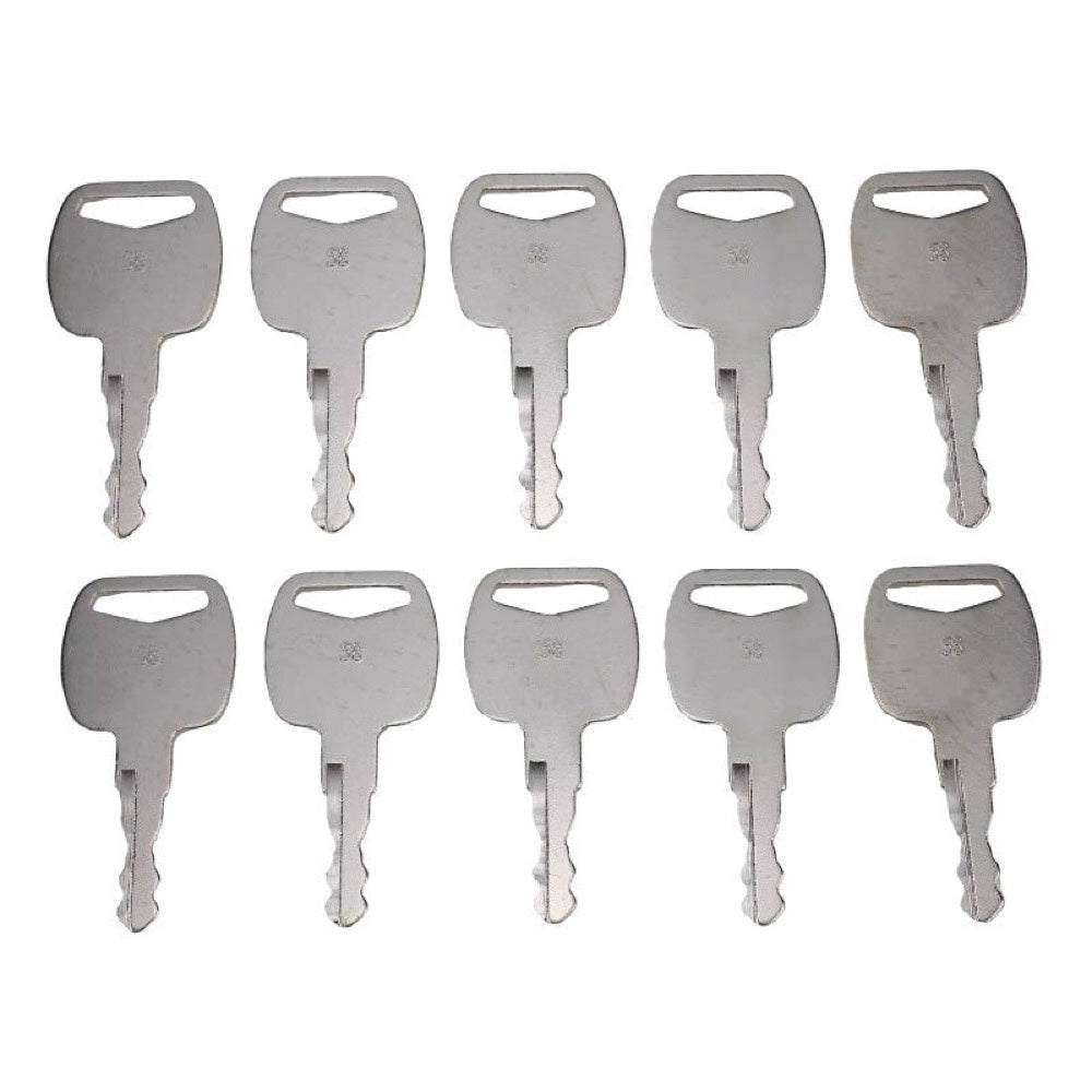 10 Pieces Ignition Key 8035807 701/45501 85804675 5050650256 11306919 fits SkyTrak JCB CASE New Holland Volvo Bobcat Loader Telehandler Excavator