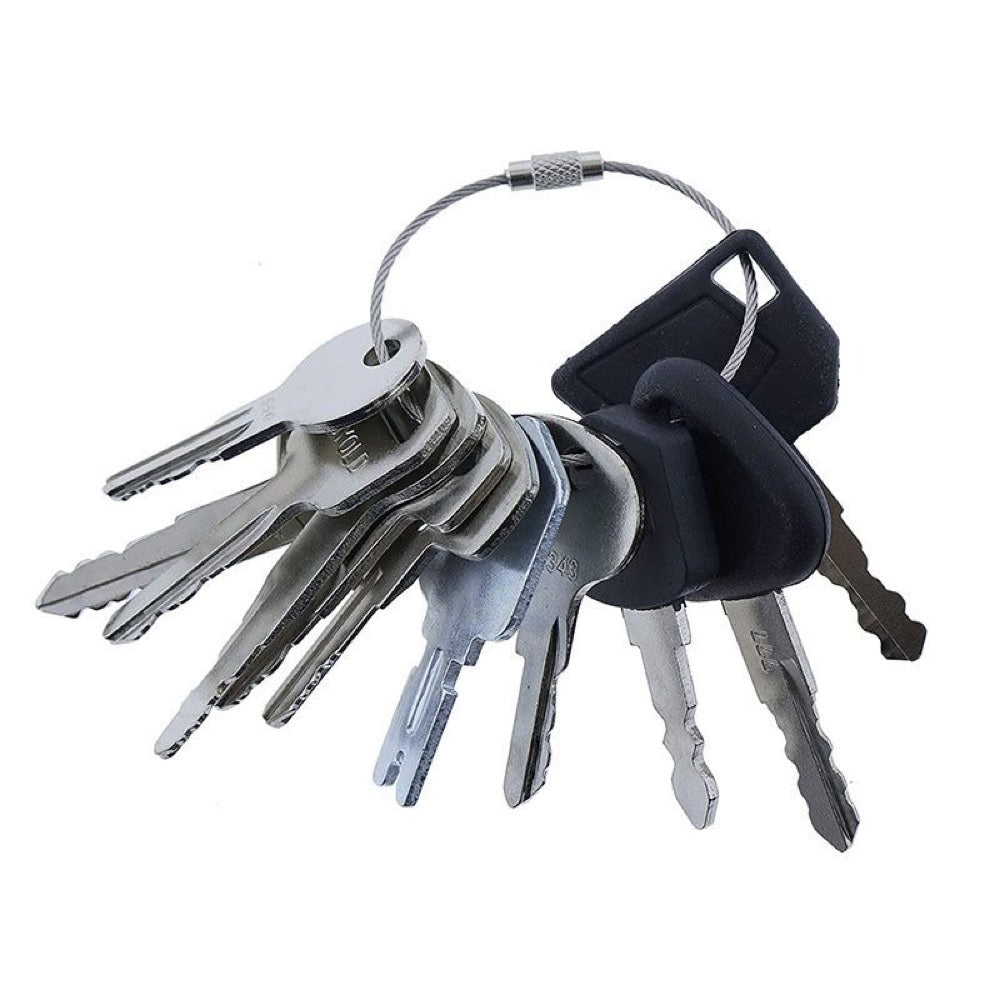 12 Pcs Key fits Yale Caterpillar CAT Clark JCB Volvo Toyota Doosan Komatsu Nissan Hyster Tornado Mitsubishi Forklift