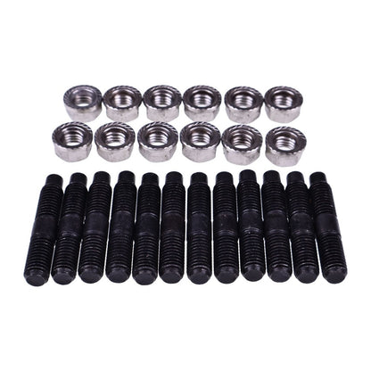 12 Pieces Exhaust manifold Stud & Nut kit 5266422 68419703AA 05135789AB 5135789AB compatible with Cummins Engine 4BT 6BT 5.9L 6.7L Dodge
