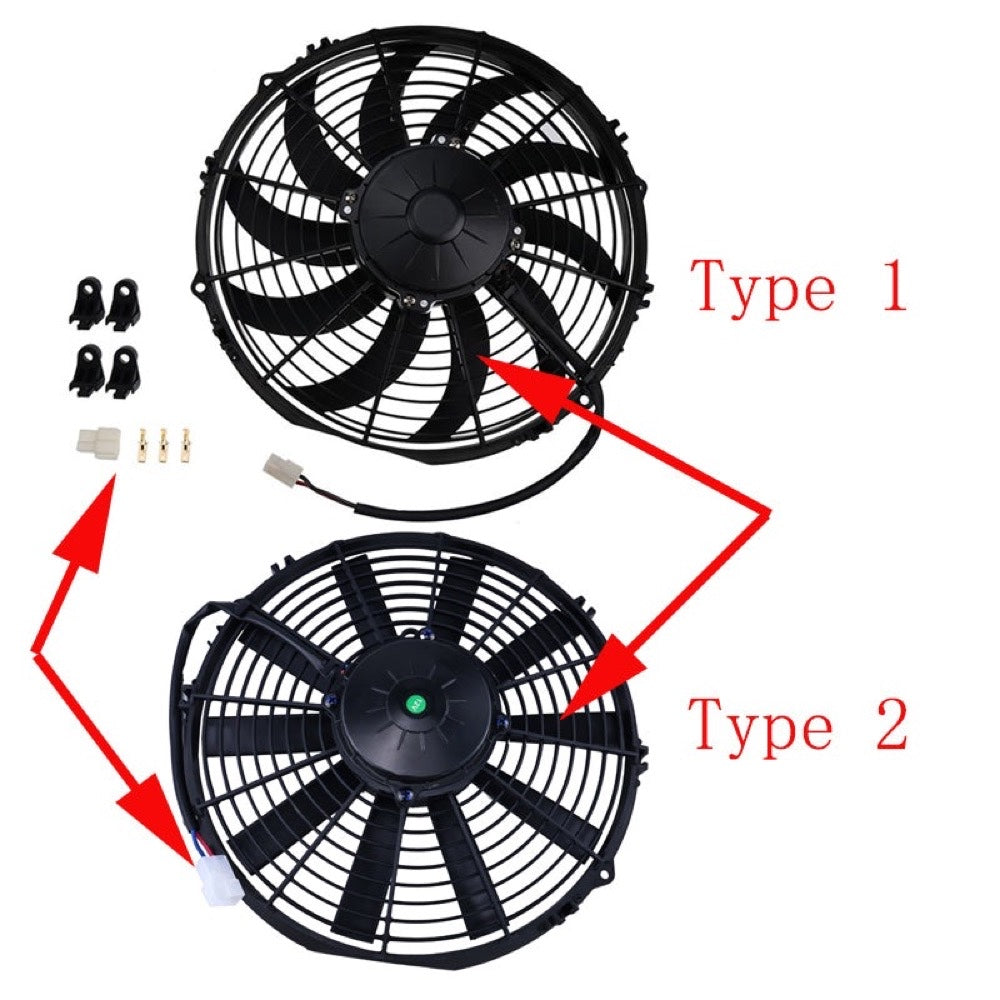 12" Medium Profile Puller Fan for use with Excavator Loader Dozer Truck Generator - Replaces Spal 30101504 VA10-AP50/C-25A