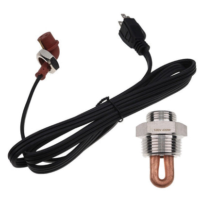 120V 400W 1" NPT Block Heater Assembly fits Kubota Engine D905 DH905 D1005 DH1005 D1105 V1205 VH1205 V1305 VH1305