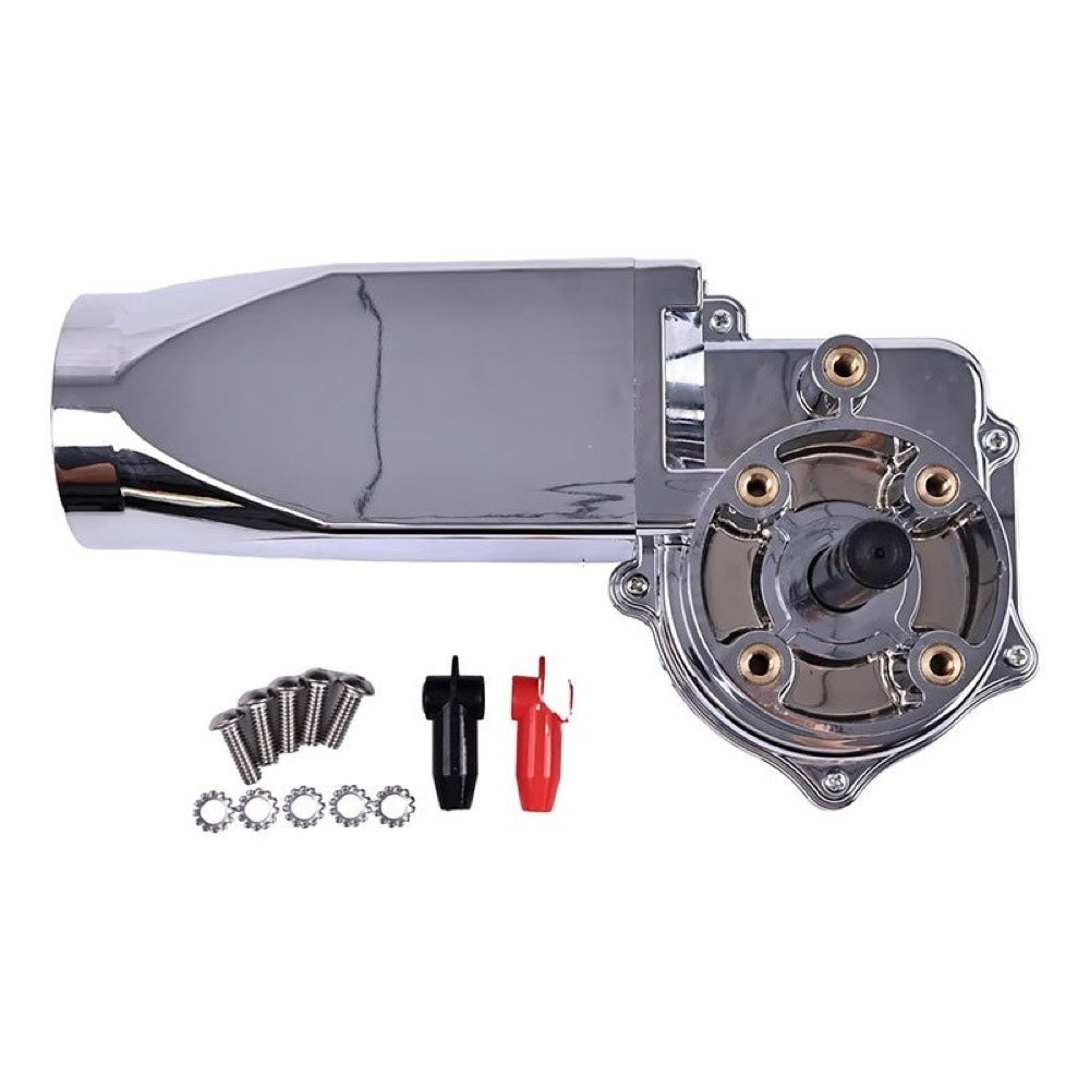 12V 1.5HP 60RPM 60:1 1500W Dump Truck Roll Tarp Motor Chrome Cover