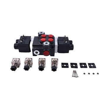 12V 2 Spool Double Acting 13 GPM 3600 PSI Hydraulic Directional Control Valve