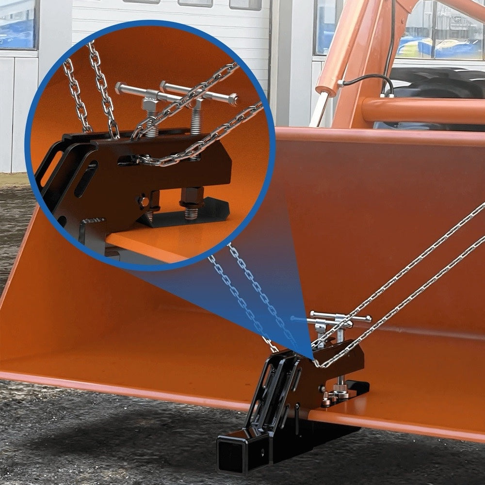 2" Clamp on Trailer Hitch Receiver Tractor Bucket Hitch Non-Slip Ball Mount Adapter for use with Kubota John Deere Bobcat