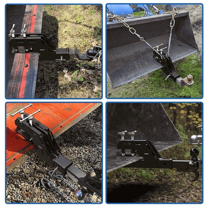 2" Clamp on Trailer Hitch Receiver Tractor Bucket Hitch Non-Slip Ball Mount Adapter for use with Kubota John Deere Bobcat