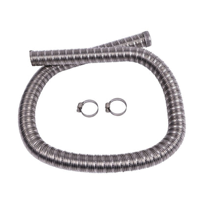 24mm Stainless Steel Exhaust Pipe(1m) 36061296 90394 with Clamps compatible with Webasto Eberspacher