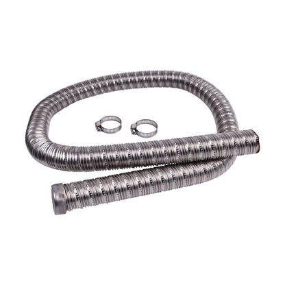 24mm Stainless Steel Exhaust Pipe(1m) 36061296 90394 with Clamps compatible with Webasto Eberspacher