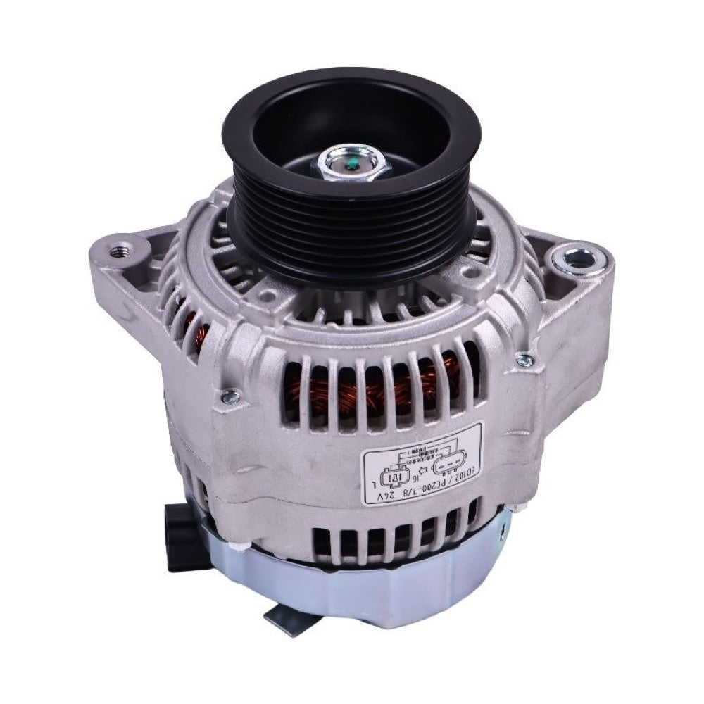 24V 60A Alternator 600-861-6420 suitable for Komatsu Engine SAA4D102E-2 SAA6D107E-1 Excavator PC240LC-8 PC220LC-8 PC200-8
