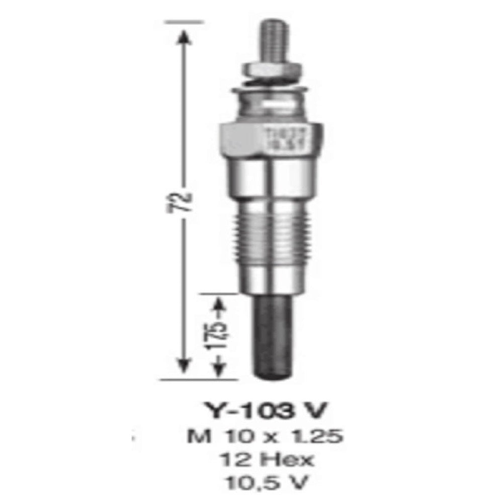 3 PCS Glow Plug 3284128M1 72100982 for use with Massey Ferguson Tractor 1010 1020 1030 1035