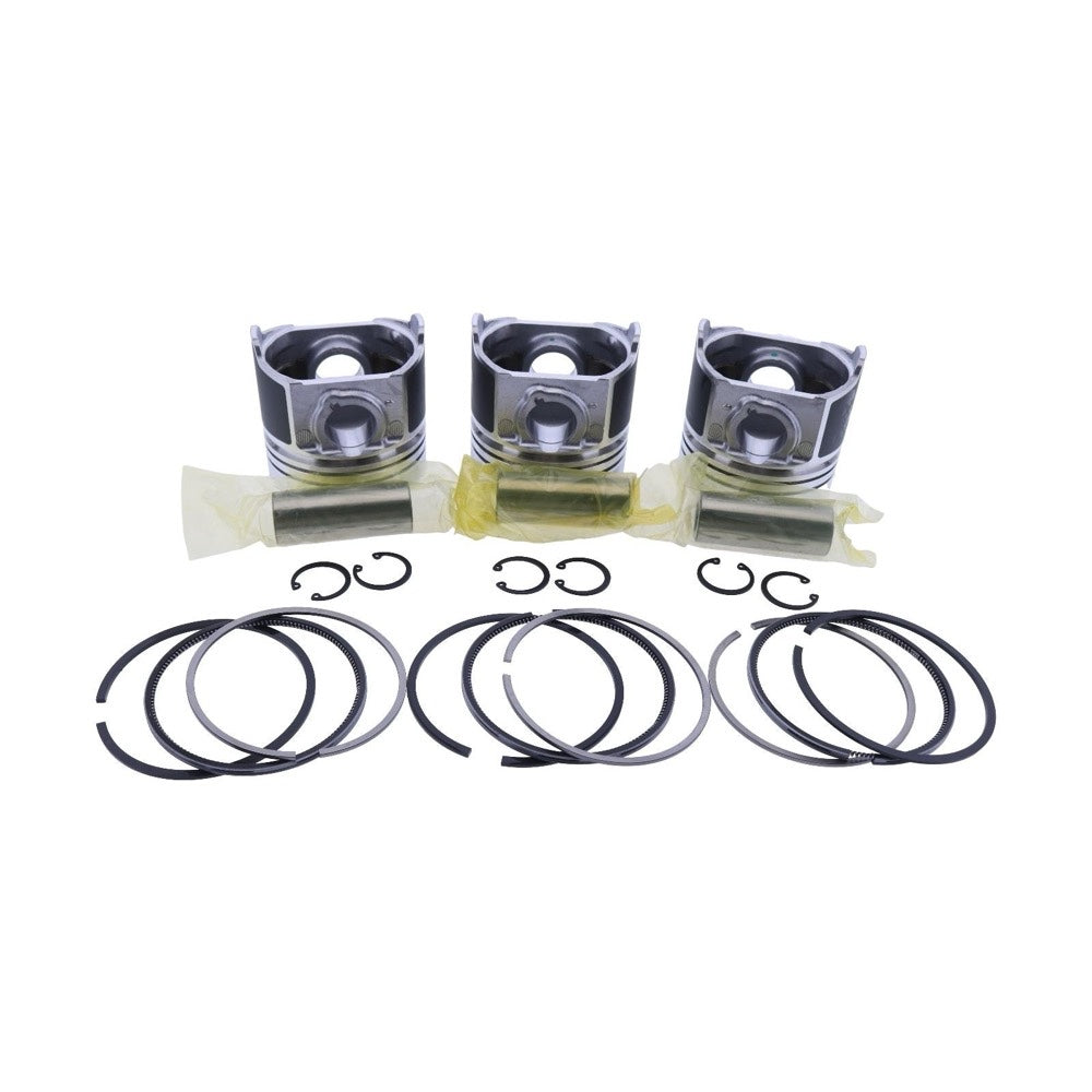 3 PCS Piston Set 16483-21112 fits Kubota Engine D1503