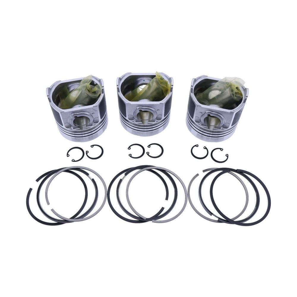 3 PCS Piston Set 16483-21112 fits Kubota Engine D1503