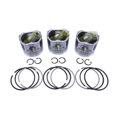 3 PCS Piston Set 16483-21112 fits Kubota Engine D1503