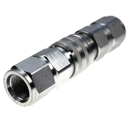 3/4" SAE - 5/8" Body Flat Face High Flow Hydraulic Quick Disconnect Coupler fits Bobcat Kubota CASE JCB Thomas Gehl Volvo ASV Skid Steers