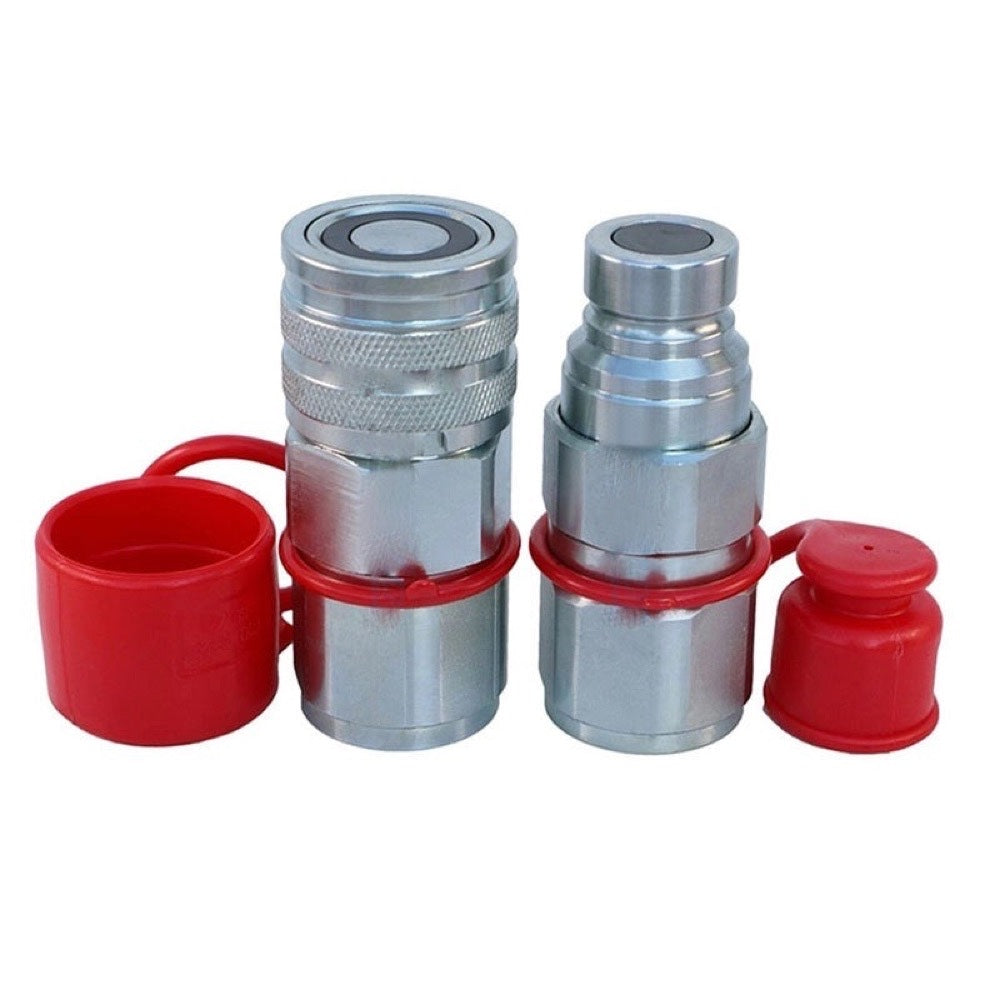 3/4" SAE - 5/8" Body Flat Face High Flow Hydraulic Quick Disconnect Coupler fits Bobcat Kubota CASE JCB Thomas Gehl Volvo ASV Skid Steers