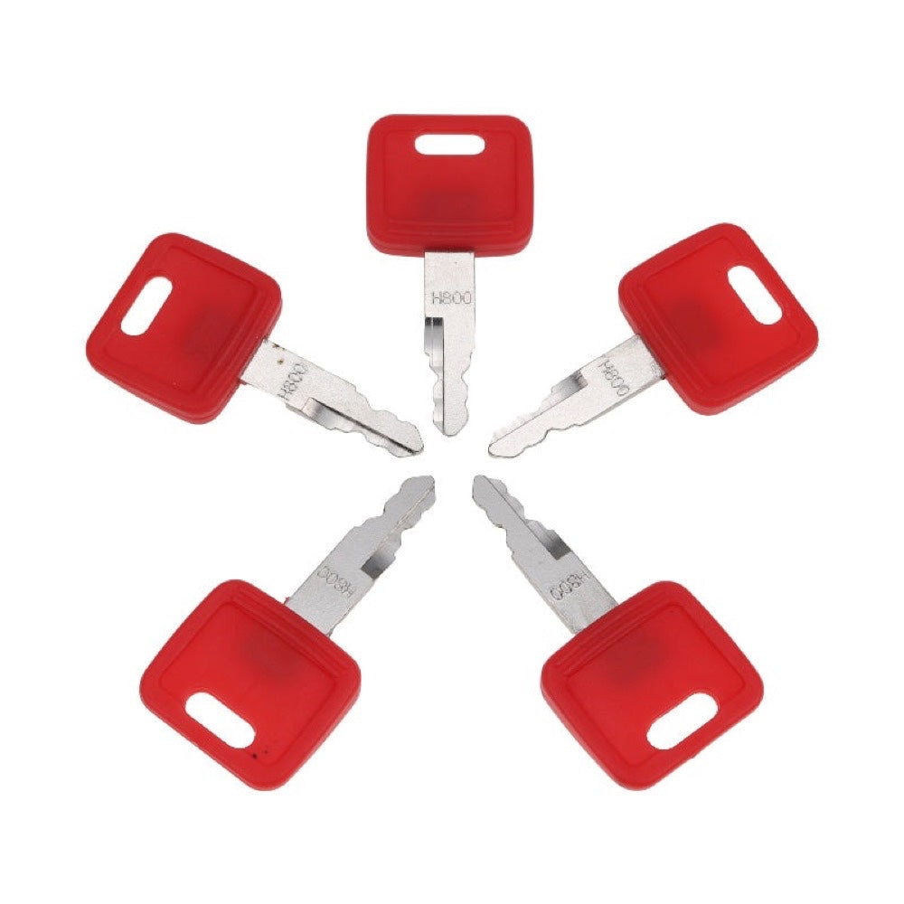 5 Pcs Ignition Key H800 AT194969 AT147803 for use with John Deere Excavator 110 120 130G 135C 17D 180 190 210 190DW 220DW 180CW 27C