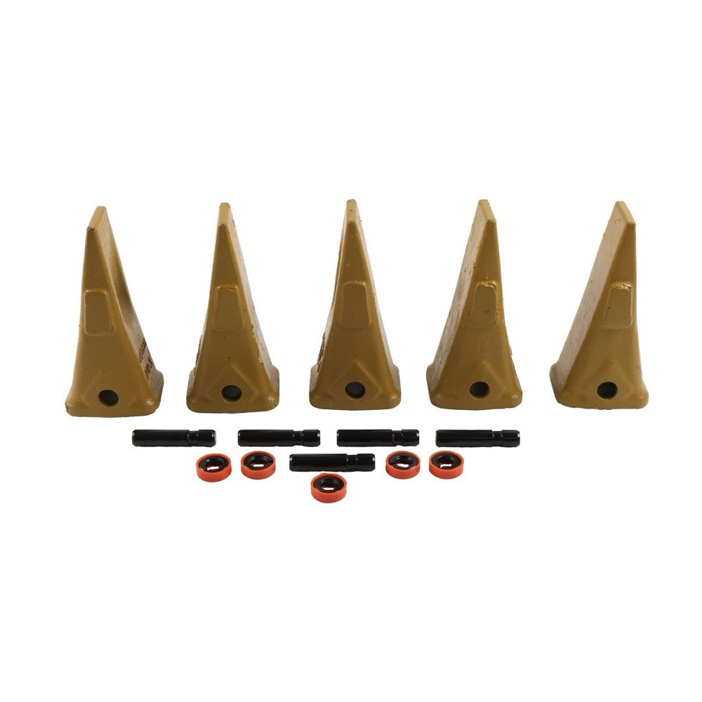 5 Pieces Teeth with Pin & Keeper 1U3252 9J2258 8E6259 8E6258 compatible with Caterpillar CAT Digging & Trenching Buckets