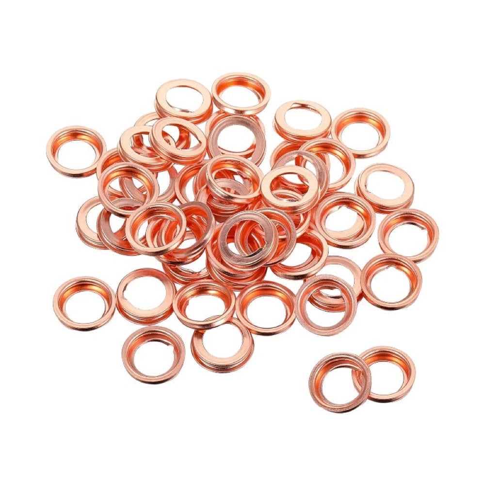 50 Pcs M12 Crush Washer Oil Drain Plug Gasket 097-134 11026-01M02 11026-JA00A for use with Nissan Altima Frontier GT-R Infiniti EX35 FX37 G25