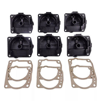 6 Carburetor Float Chamber Carb Bowls 433000 766418 fits Johnson Evinrude Outboard Motor 90-175HP