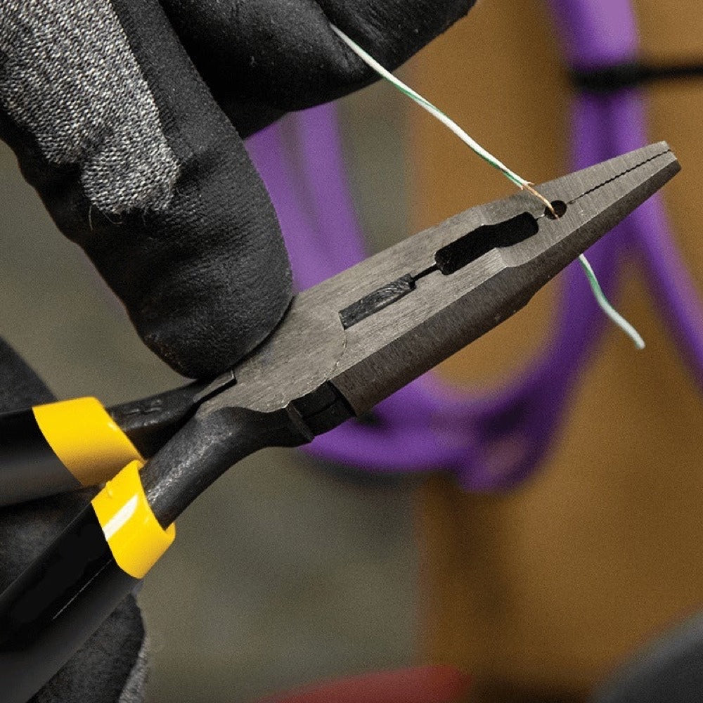 6 Inch Durable Long Nose Pliers with Double-Dipped Grips Low-Profile Design compatible with Precision in Tight Spaces