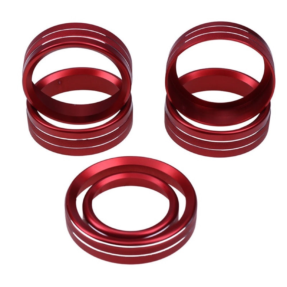 6 Pieces Air Conditioner Audio Switch Knob Ring Trim compatible with Ford Pickup Truck F150 F-150 XLT 2016-2018