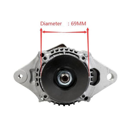 69mm 12V 40A Alternator YM129423-77200 for use with Komatsu Engine 3D76E 3D82AE 3D84E 3D88E 4D88 4D88E S3D84 S3D84E