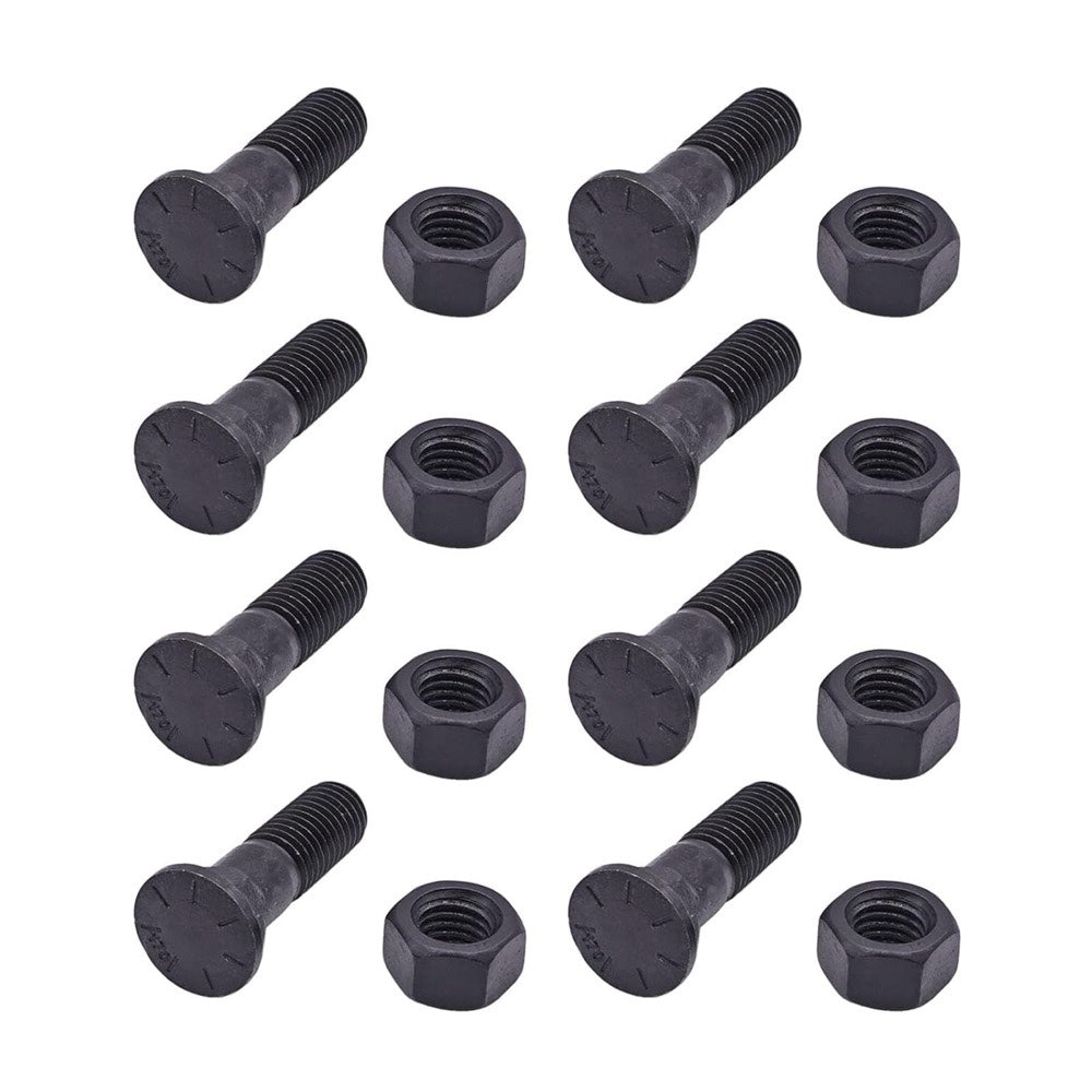 8 Pieces 5/8"UNC -11 x 2-1/4" Blade Cutting Edge Bolt & Nut 260123 suitable for Bulldozer Motor Grader Snow Plow Tractor