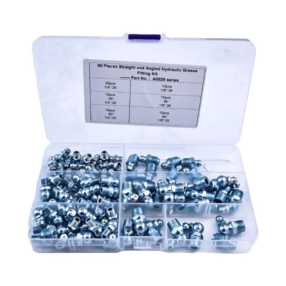 80 Pieces SAE Grease Fitting Kit 77700-06282 for use with Kubota Agricultural Construction Automotive Recreational Use