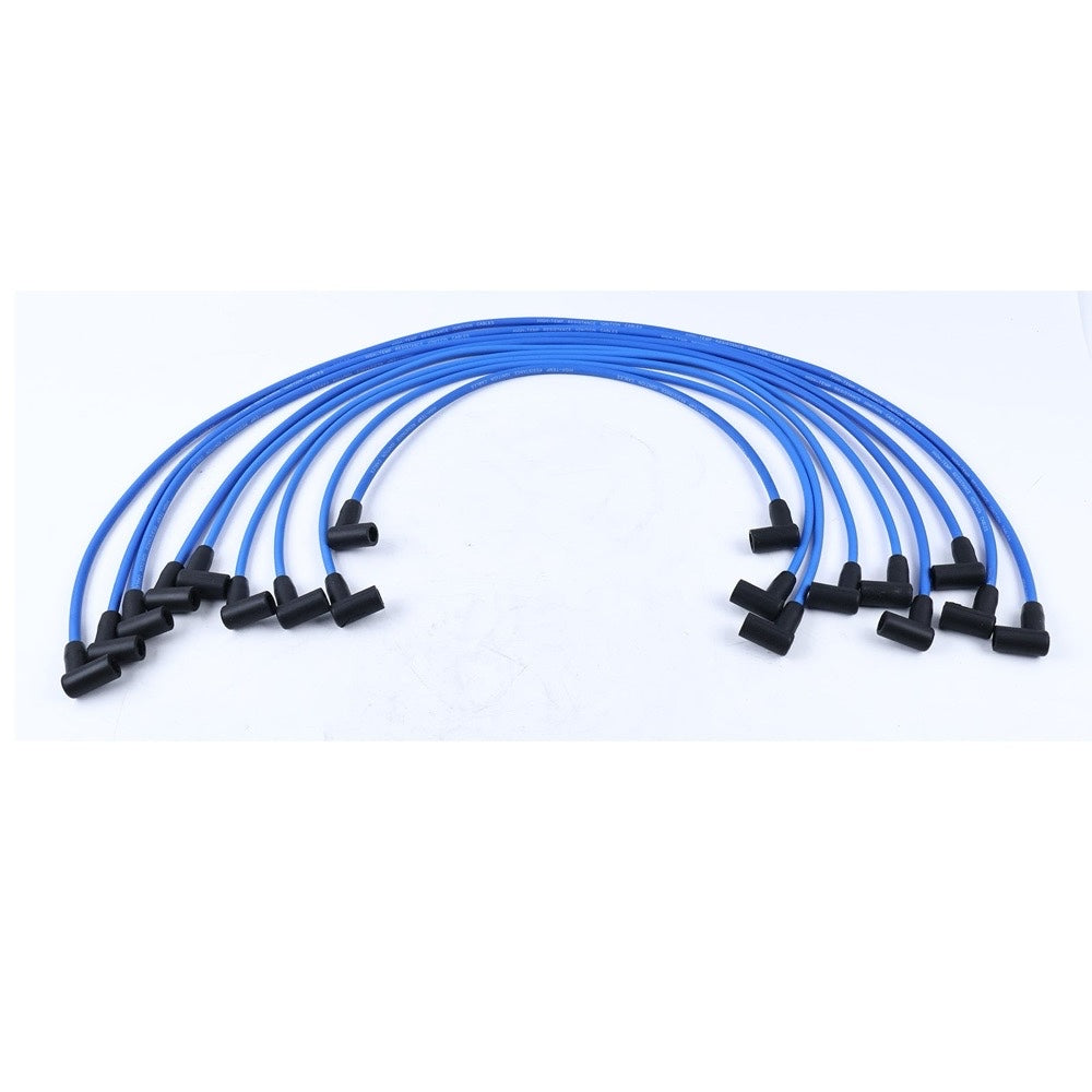 8mm Blue HEI 90 Degree High Energy Spark Plug Wires fits 1972-1988 Chevrolet SBC Engine V8 - Replaces Taylor 64602