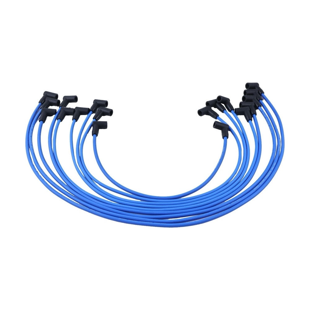 8mm Blue HEI 90 Degree High Energy Spark Plug Wires fits 1972-1988 Chevrolet SBC Engine V8 - Replaces Taylor 64602
