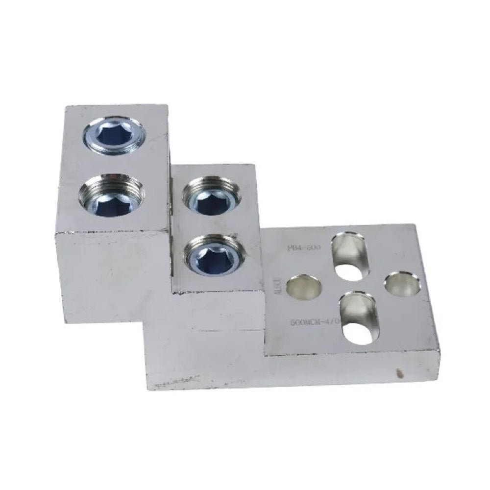 Aftermarket Brumall 600T-4 Aluminum Mechanical Lug 600MCM-2 4 Barrel 2-Hole Electro-Tin Plat