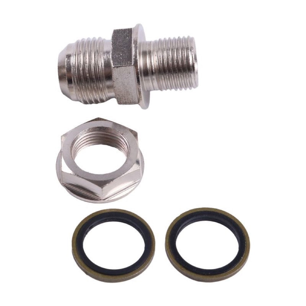 Aftermarket Kinugawa Turbo Oil Pan Return Drain Plug Adapter Fitting 10AN No Welding Steel