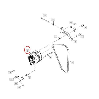 Alternator AT476307 for use with Yanmar Engine 4TNV86 John Deere 312GR 316GR 317G 320E 323E 325G