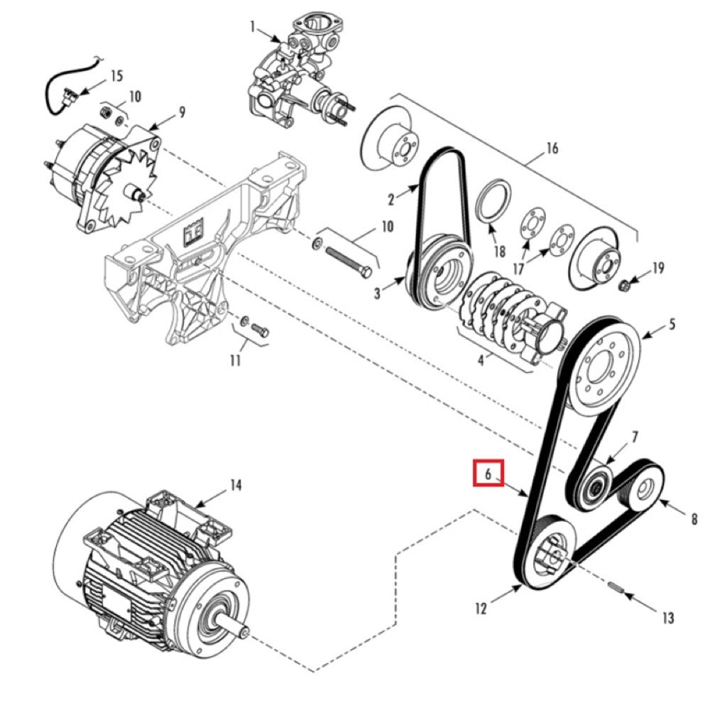 Belt 78-1876 fits Thermo King Transport Refrigeration Precedent S-600 S-600DE S-600M S-610M C-600