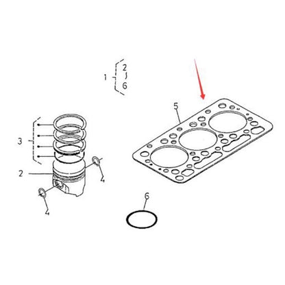 Cylinder Head Gasket 16871-0331-0 fits Kubota Engine D722 Komatsu Doosan Daewoo Excavator SOLAR 015