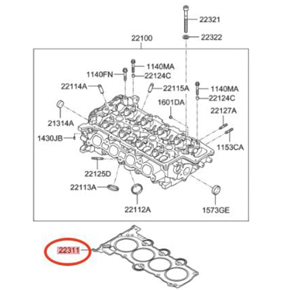 Cylinder Head Gasket 22311-2GTB0 fits Hyundai Elantra Santa Fe Sonata Kia Sorento Sportage 2015-2023