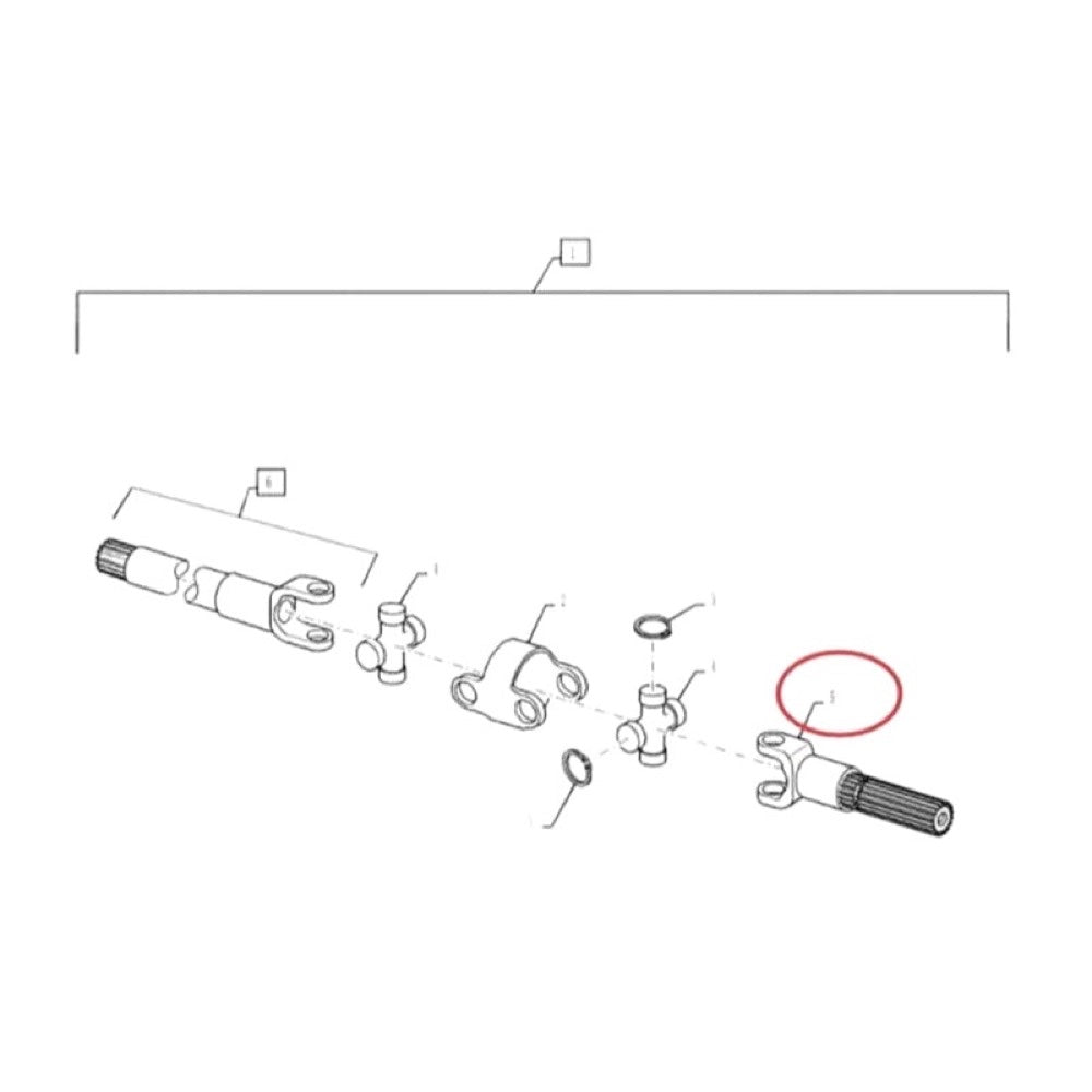 Drive Shaft 144463A1 85805997 fits CASE Loader 570LXT 570MXT 570NXT 580L 580M 580SL 580SM 580SR 590SR Forklift 585G 586G 586H 588G 588H
