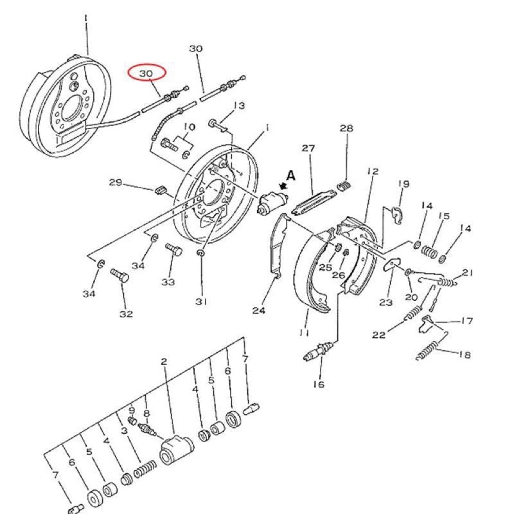 Emergency Brake Cable 3EB-30-11131 compatible with Komatsu Forklift FD20-11 FD25-11 FD28-11 FD30H-11 FG20-11 FG28-11 FG25-11 FG30-11