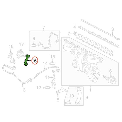 Engine Coolant Hose 11538611277 for use with 2016-2021 BMW 340i 440i 540i 640i 740i M240i X3 X4