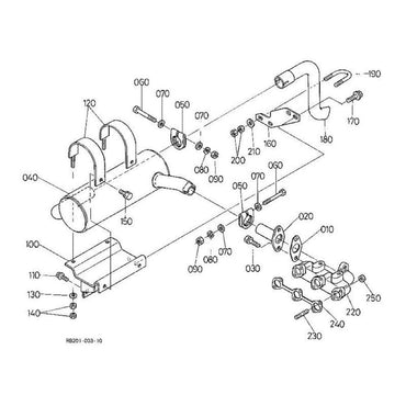 Exhaust Manifold 16264-12310 suitable for Kubota Engine D905 D1105 D1305 Excavator KX41-2 KX61-2 U25S U27-4