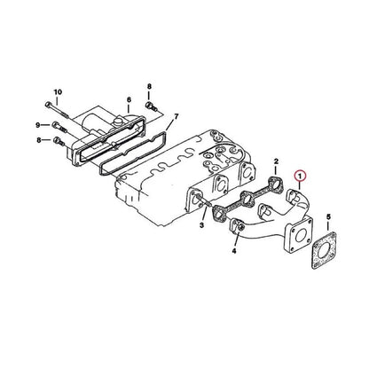 Exhaust Manifold 6672440 fits Bobcat Daylight 6KW Light Tower 553 Skid Steer Loader