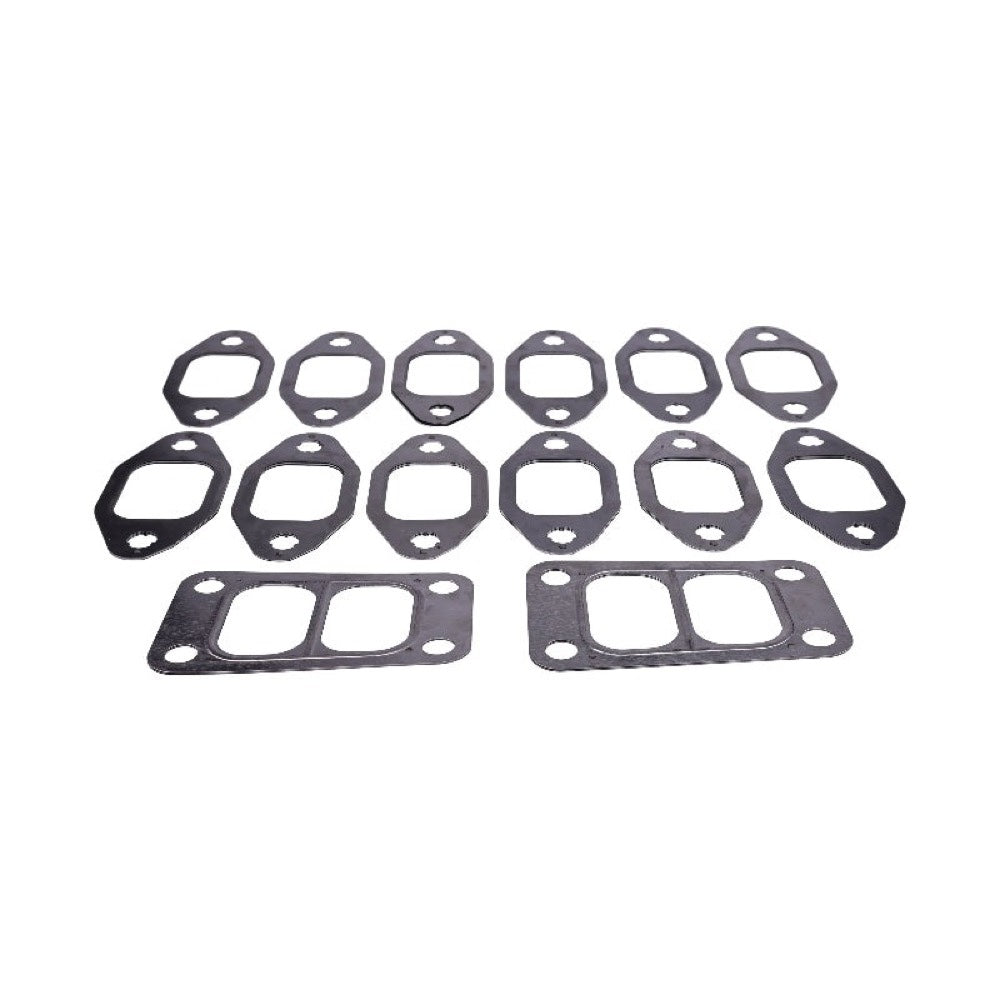 Exhaust Manifold Turbo Gasket Set for use with Cummins Engine 4BT 6BT 4B5.9 Hyundai Excavator R200W-7 R210LC-7 R220LC-7 R250LC-7