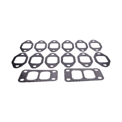 Exhaust Manifold Turbo Gasket Set for use with Cummins Engine 4BT 6BT 4B5.9 Hyundai Excavator R200W-7 R210LC-7 R220LC-7 R250LC-7