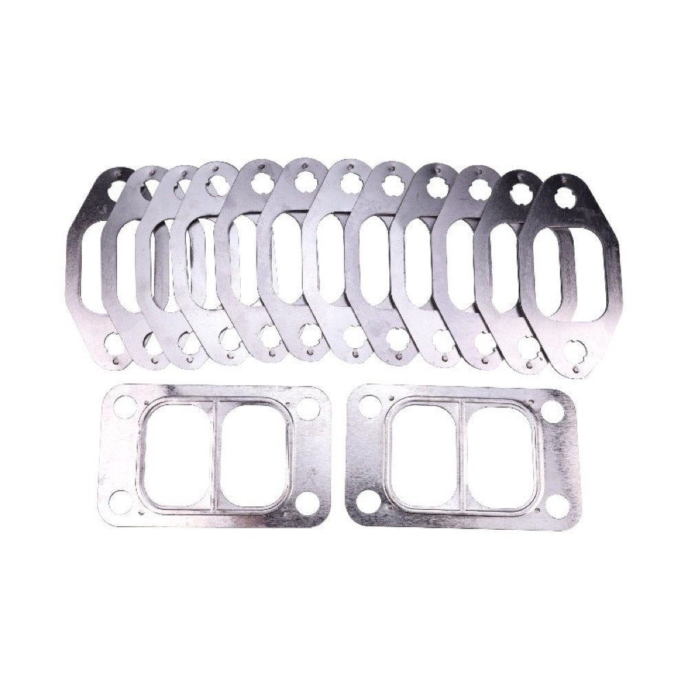 Exhaust Manifold Turbo Gasket Set for use with Cummins Engine 4BT 6BT 4B5.9 Hyundai Excavator R200W-7 R210LC-7 R220LC-7 R250LC-7