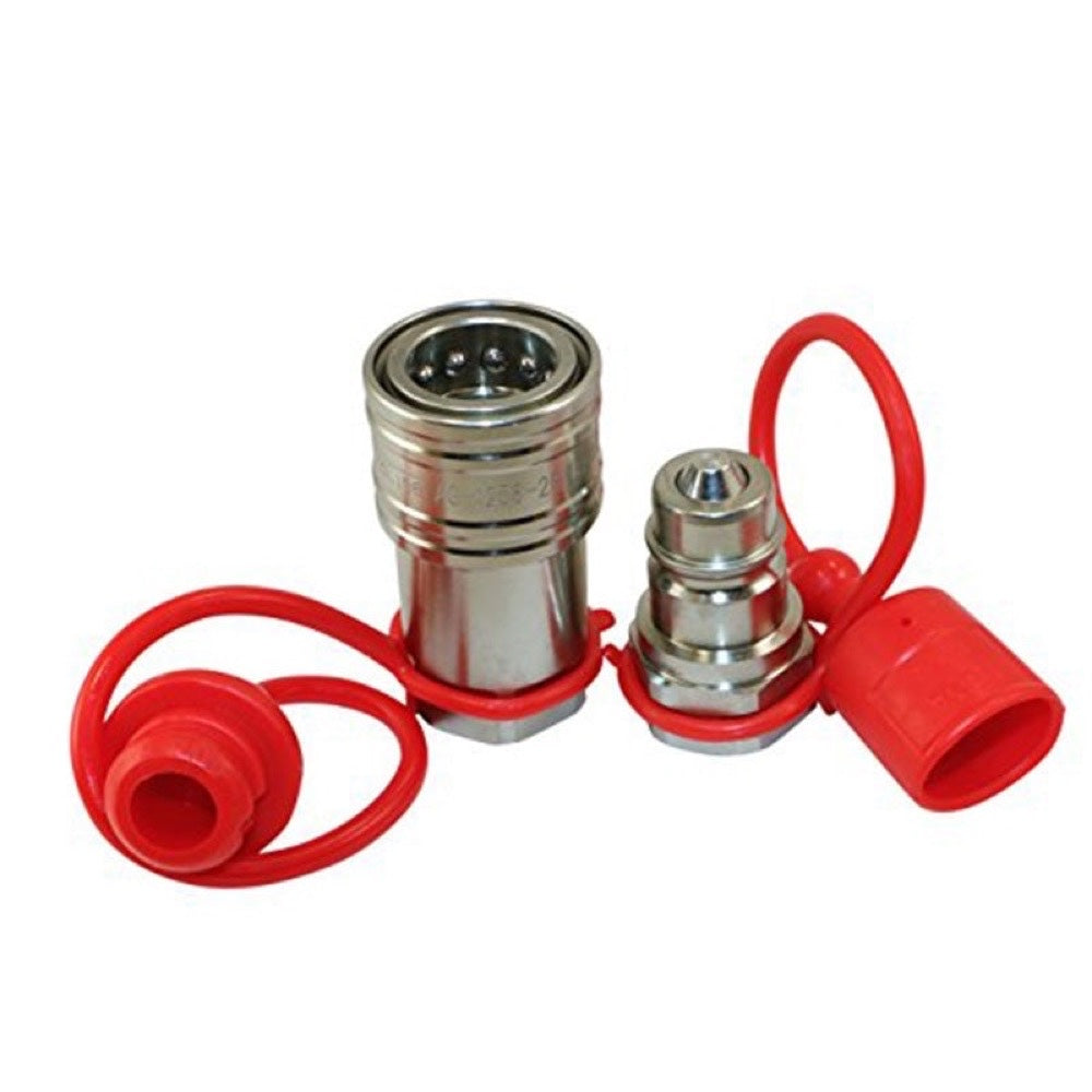FP compatible with Bobcat Caterpillar Kubota CASE JCB Thomas Gehl Volvo ASV 1/2" NPT Thread 1/2 Ag Hydraulic Quick Connect Coupler Poppet Valve Pioneer