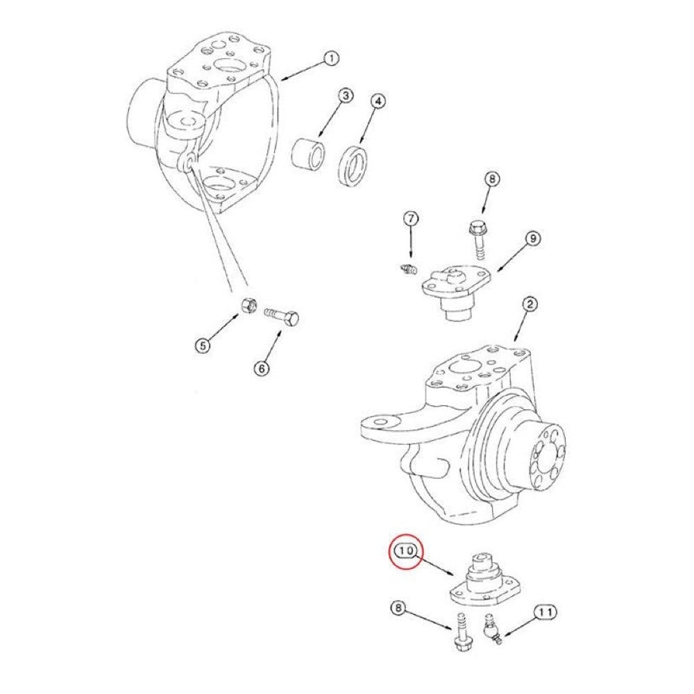 Front Axle Lower King Pin 85805983 82850139 122264A1 fits CASE Loader 580SL 580SM 580SR 590SM 590SR Tractor 3220 3230 4210 4230