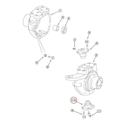 Front Axle Lower King Pin 85805983 82850139 122264A1 fits CASE Loader 580SL 580SM 580SR 590SM 590SR Tractor 3220 3230 4210 4230