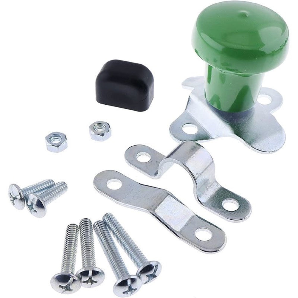 Green Steering Wheel Spinner Knob WSV121G with Rubber Sleeve Universal Fitment fits John Deere Ford Case Tractors Woods Spinner and Many More (Adjustable Size)
