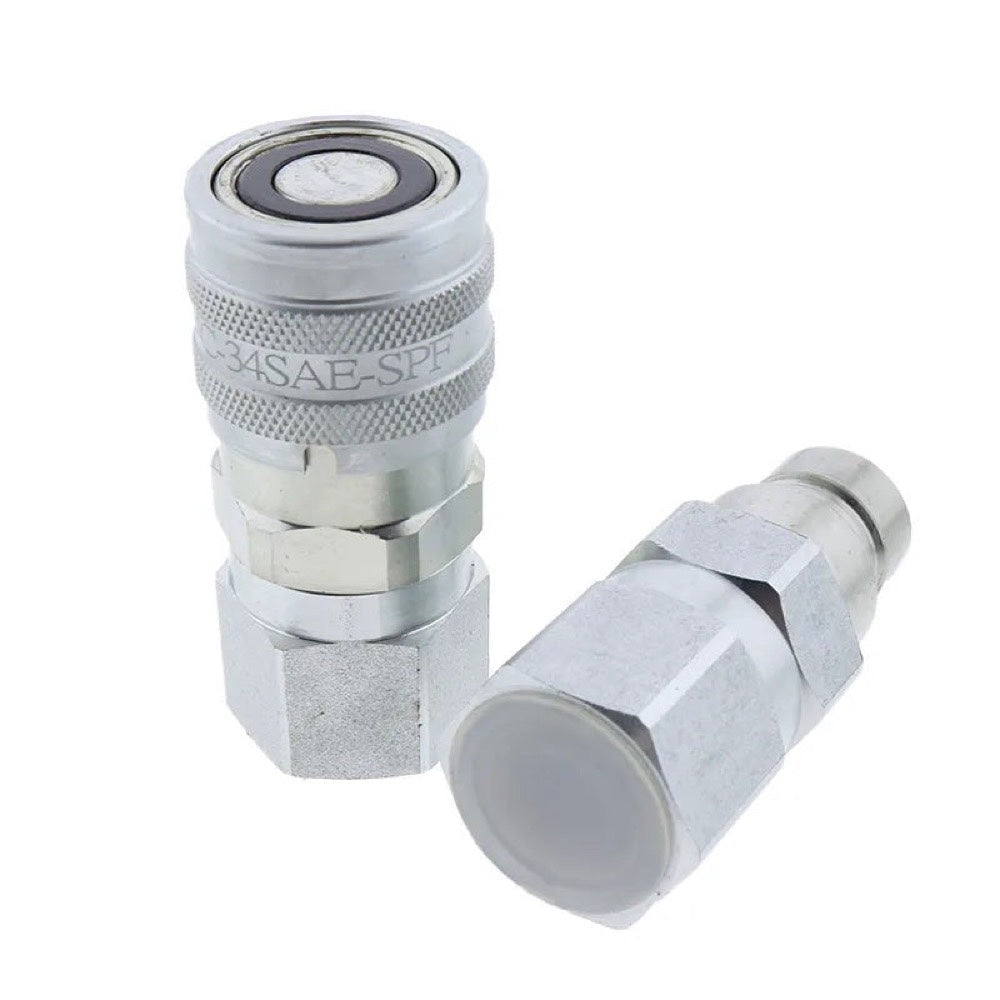 Hydraulic Male & Female Flat Face Coupler Kit AT312470 KV14216 fits John Deere 110 240 250 260 270 315 317 320 325 328 332 410G 310G 320D 318D 310SG