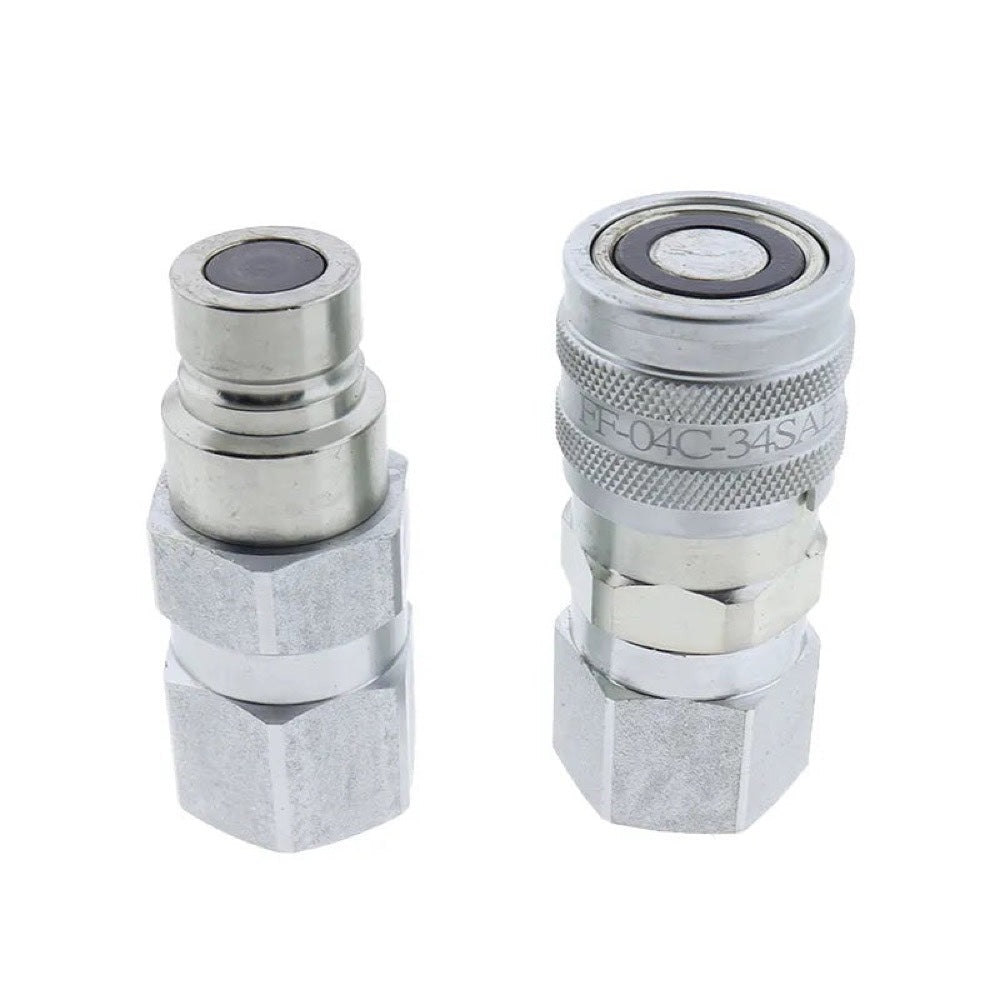 Hydraulic Male & Female Flat Face Coupler Kit AT312470 KV14216 fits John Deere 110 240 250 260 270 315 317 320 325 328 332 410G 310G 320D 318D 310SG
