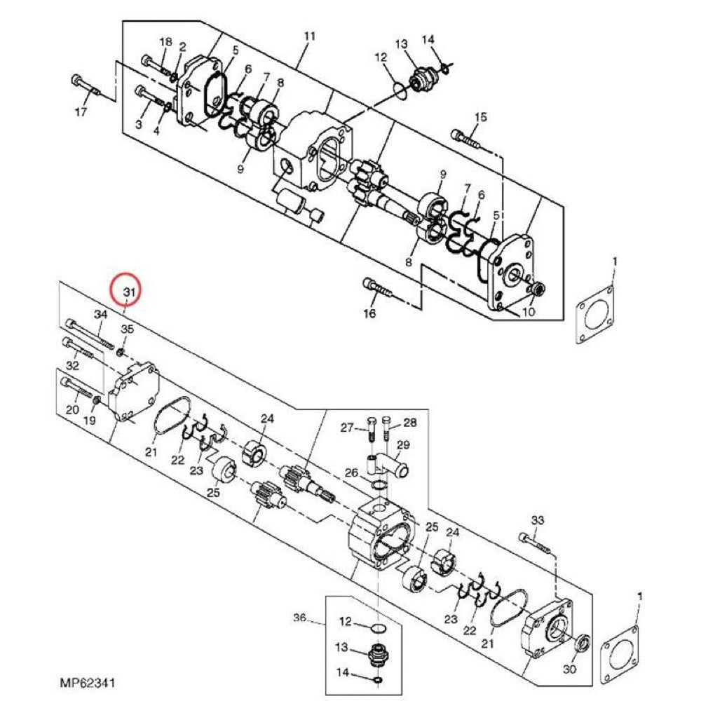 Hydraulic Pump LVA11451 fits John Deere 110TLB 3120 3203 3320 3520 3720 4105 4210 4310 4410 4510 4610 4710